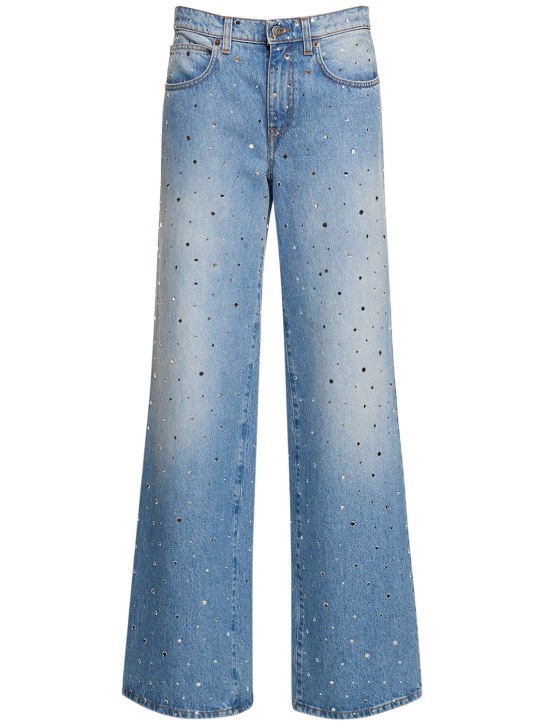 Giuseppe Di Morabito: Jean ample embelli taille haute - Bleu - women_0 | Luisa Via Roma