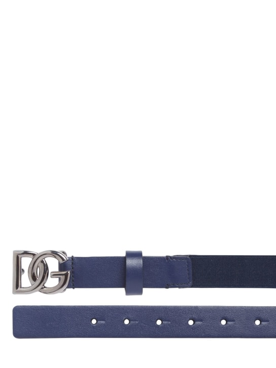 Dolce&Gabbana: Cinturón de charol - Azul - kids-girls_1 | Luisa Via Roma