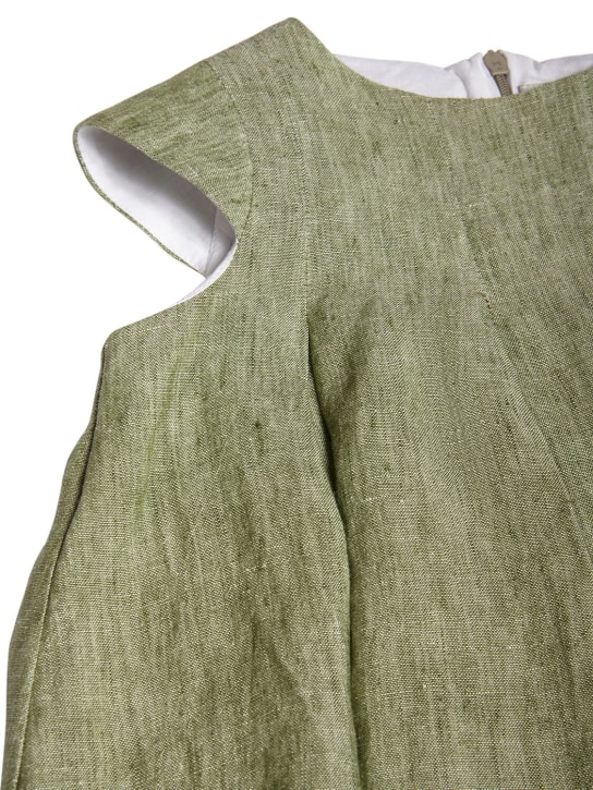 Il Gufo: Sleeveless linen dress - Yeşil - kids-girls_1 | Luisa Via Roma