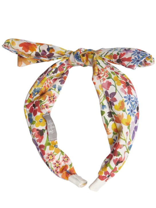 Il Gufo: Liberty cotton headband w/bow - Sarı - kids-girls_1 | Luisa Via Roma