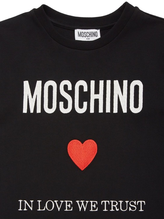 Moschino: Cotton jersey t-shirt - Black - kids-girls_1 | Luisa Via Roma