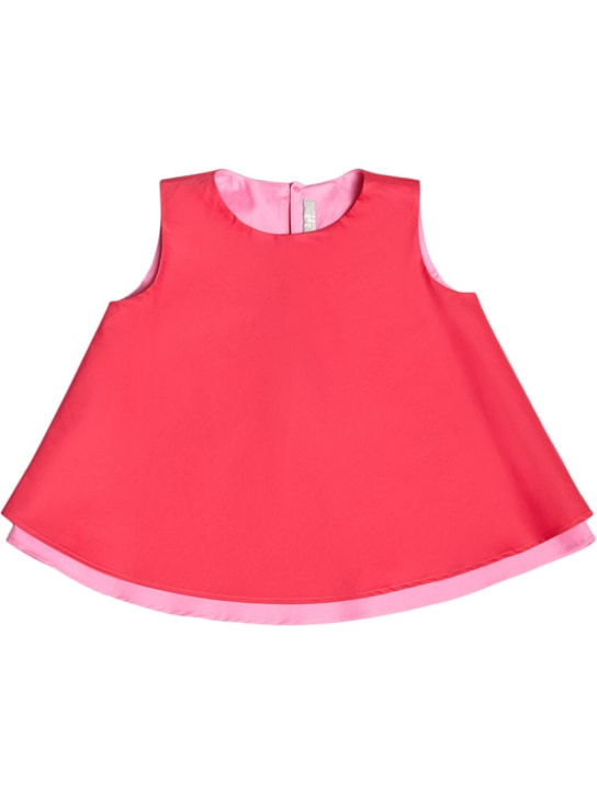 Il Gufo: Stretch poplin sleeveless top & shorts - Pink/Fuchsia - kids-girls_1 | Luisa Via Roma