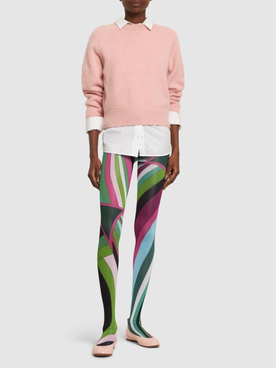 Pucci: Printed jersey leggings w/ feet - women_1 | Luisa Via Roma