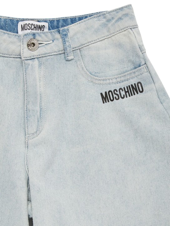 Moschino: Light denim shorts - Light Blue - kids-girls_1 | Luisa Via Roma