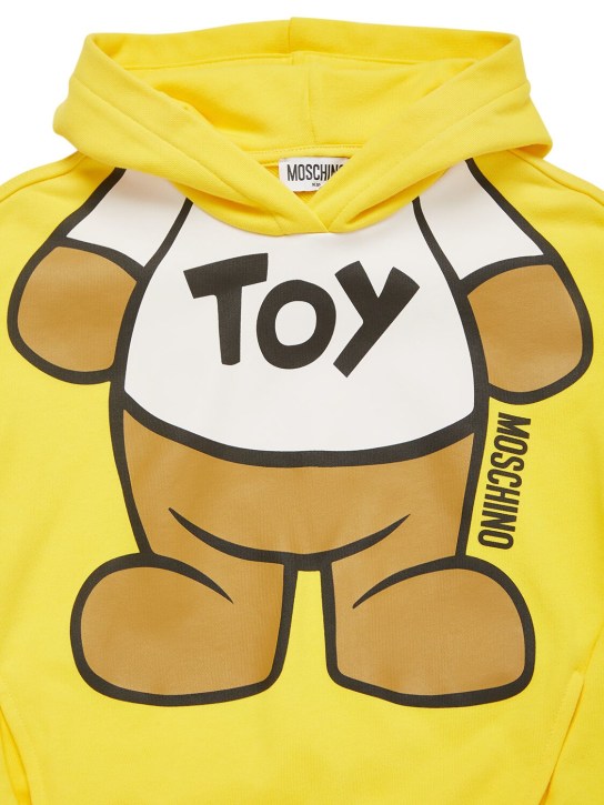 Moschino: Hooded cotton sweatshirt - Yellow - kids-girls_1 | Luisa Via Roma