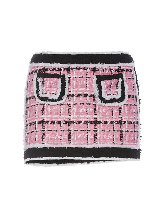 Dsquared2: 口袋装饰圈绒迷你短裙 - 粉色/多色 - women_0 | Luisa Via Roma