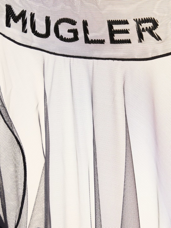 MUGLER: Body collo alto in tulle - Nero - women_3 | Luisa Via Roma
