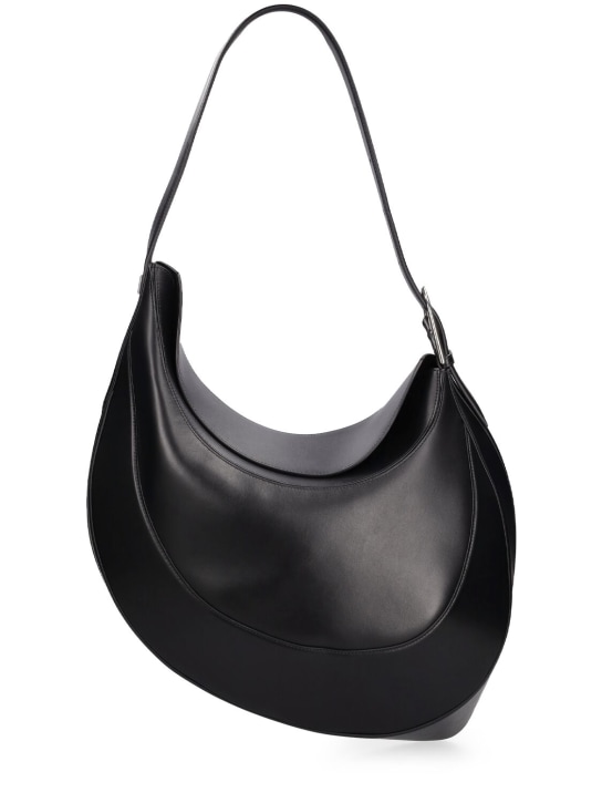 MUGLER: Grand sac porté épaule en cuir Spiral Curve - Noir - women_0 | Luisa Via Roma