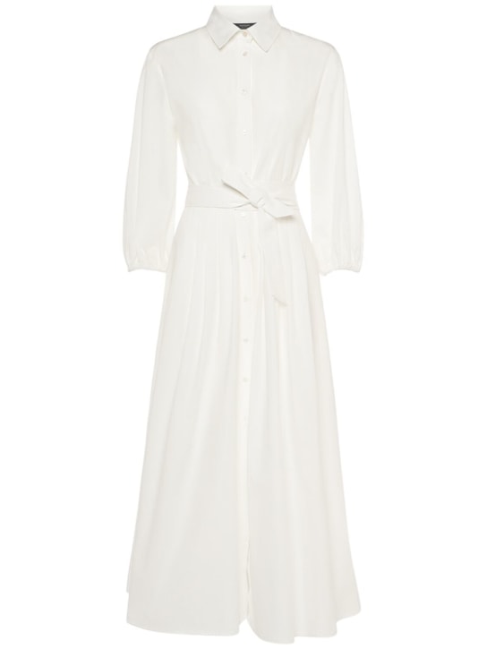 Weekend Max Mara: Faenza cotton poplin midi shirt dress - White - women_0 | Luisa Via Roma