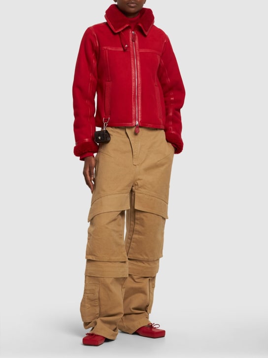 Saks Potts: Cosmo zip-up leather jacket - Red - women_1 | Luisa Via Roma