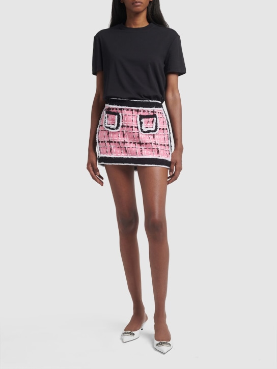 Dsquared2: Bouclé mini skirt w/ pockets - Pink/Multi - women_1 | Luisa Via Roma