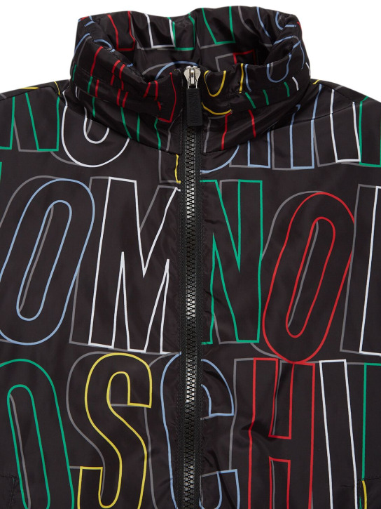 Moschino: 로고 프린트 나일론 재킷 - kids-boys_1 | Luisa Via Roma