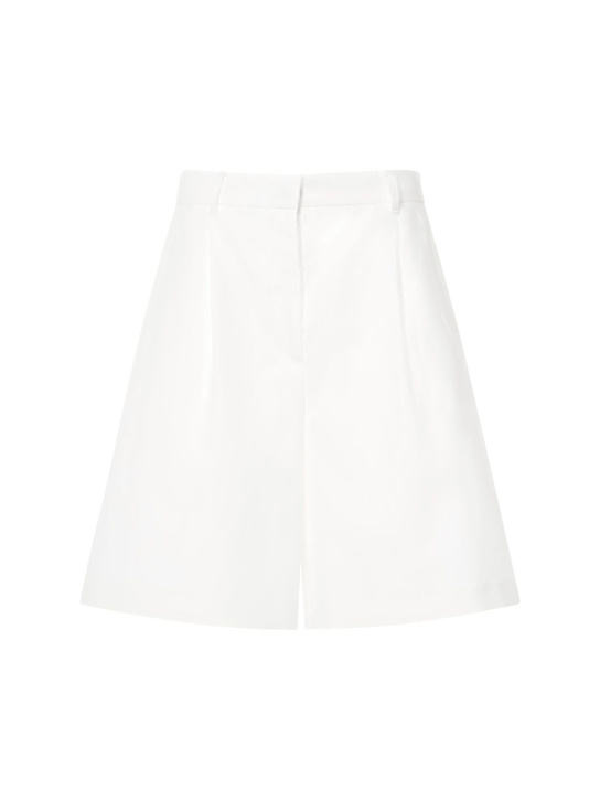 【Weekend Max Mara】Ecuba コットン＆リネンショートパンツ Cotton and linen flared Bermuda shorts, white | Weekend Max Mara
