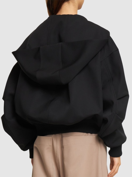 The Attico: Gabardine hooded bomber jacket - women_2 | Luisa Via Roma