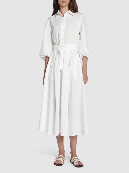 Weekend Max Mara: Faenza cotton poplin midi shirt dress - White - women_1 | Luisa Via Roma