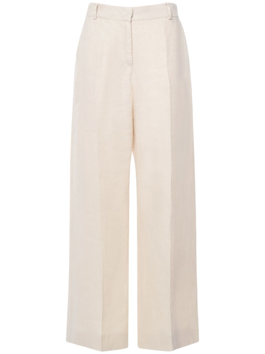 Weekend Max Mara: Malizia linen canvas wide pants - women_0 | Luisa Via Roma