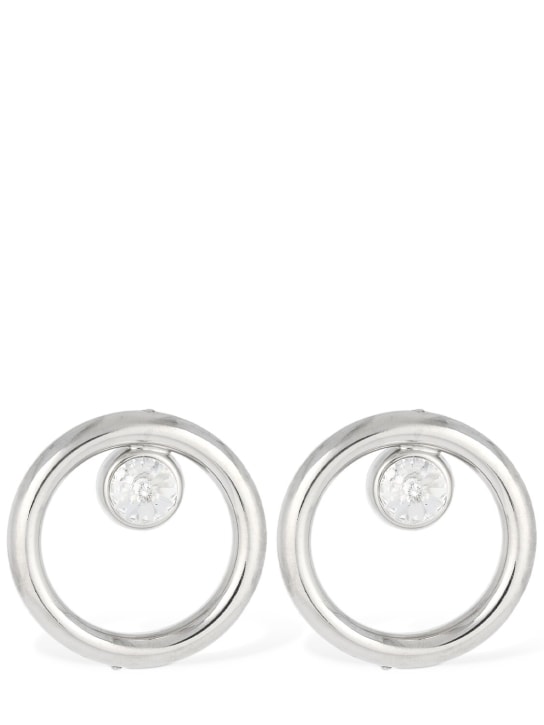 Alessandra Rich: Hoop crystal earrings - Gümüş - women_0 | Luisa Via Roma