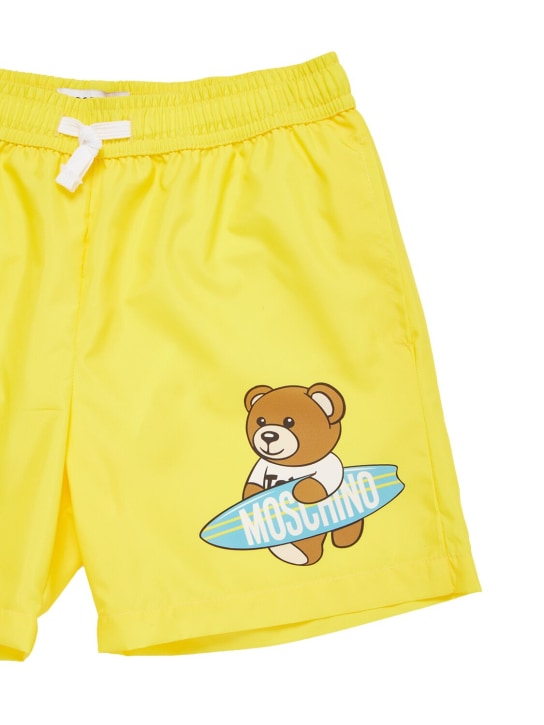 Moschino: Nylon swim shorts - Sarı - kids-boys_1 | Luisa Via Roma