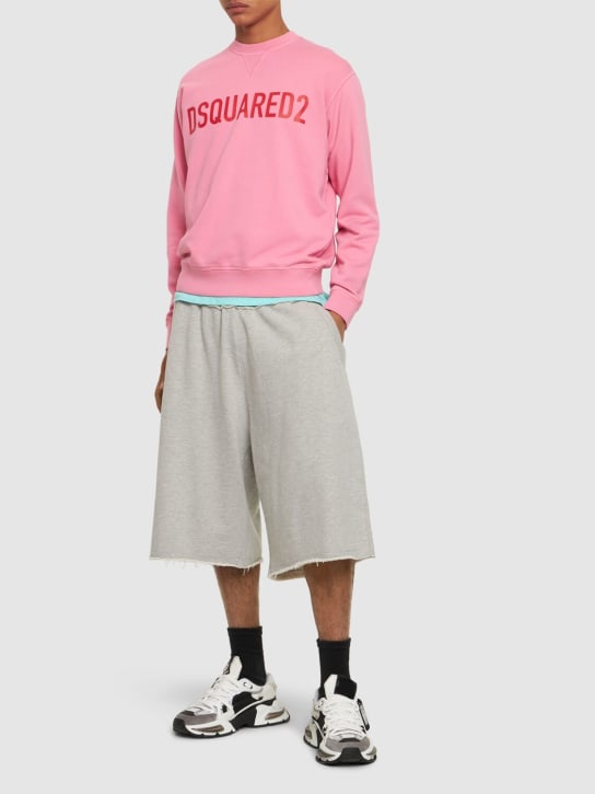 Dsquared2: Logo Cool Fit cotton crew sweatshirt - Pink - men_1 | Luisa Via Roma