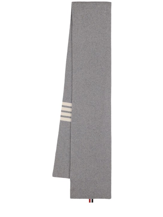 Thom Browne: Rubbed cashmere scarf - men_0 | Luisa Via Roma