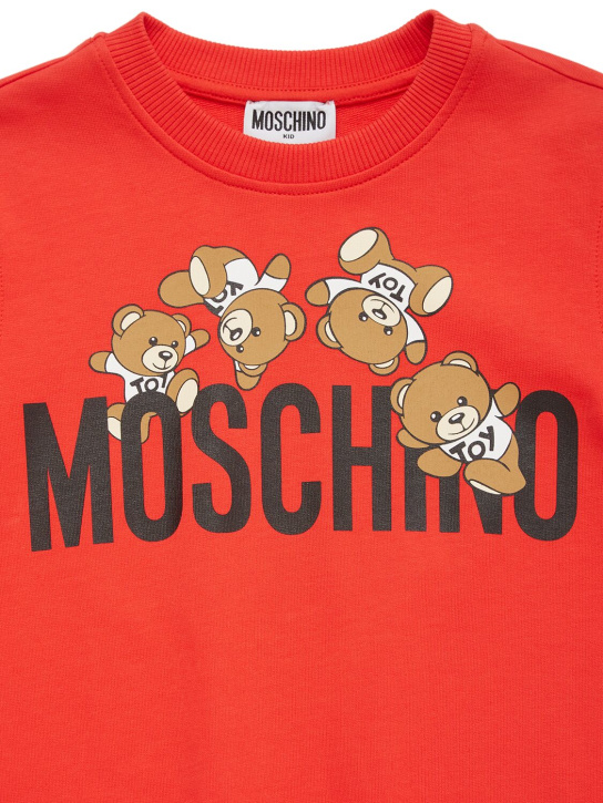 Moschino: Cotton crewneck sweatshirt - Kırmızı - kids-boys_1 | Luisa Via Roma