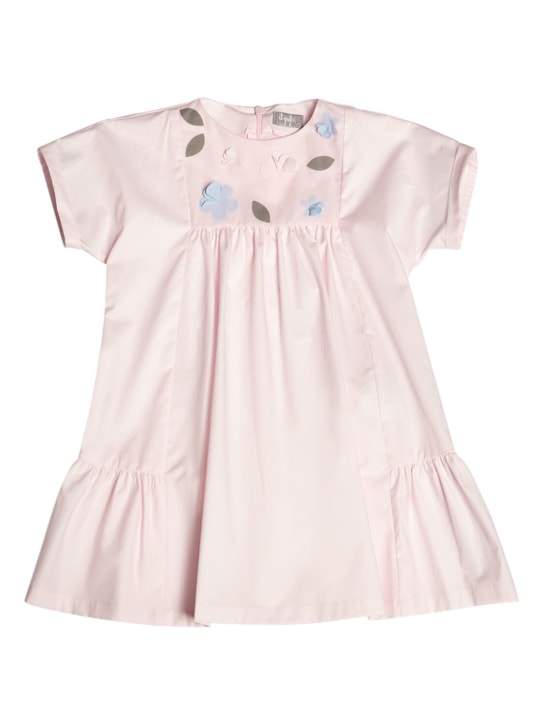 Il Gufo: Cotton poplin dress - Pembe - kids-girls_0 | Luisa Via Roma