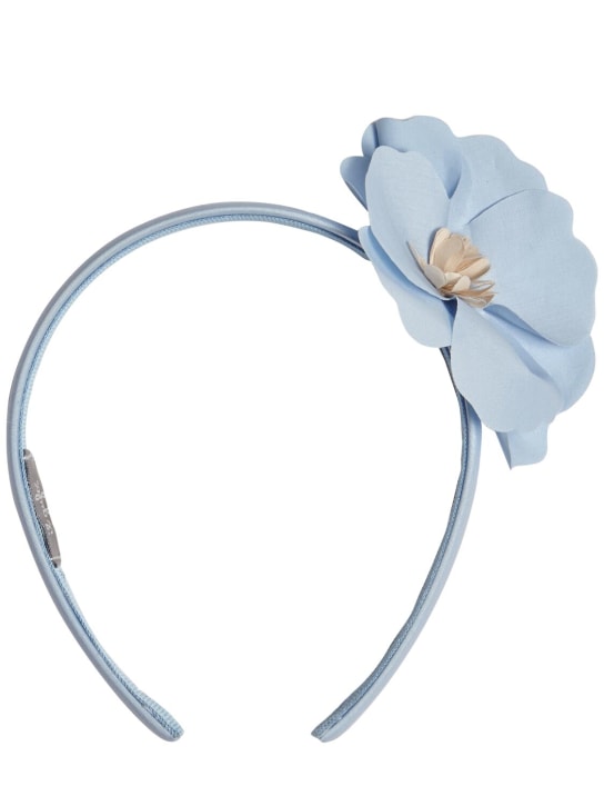 Il Gufo: Cotton poplin headband w/flower - Açık Mavi - kids-girls_0 | Luisa Via Roma