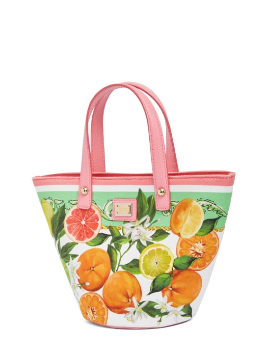 Dolce&Gabbana: Printed cotton handbag - Multicolor - kids-girls_1 | Luisa Via Roma