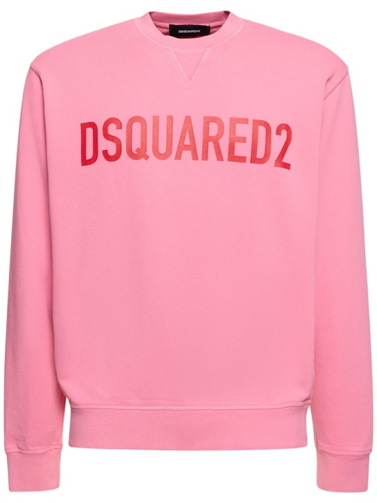 Dsquared2: Logo Cool Fit cotton crew sweatshirt - Pembe - men_0 | Luisa Via Roma