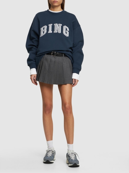ANINE BING: Tyler logo cotton blend sweatshirt - women_1 | Luisa Via Roma