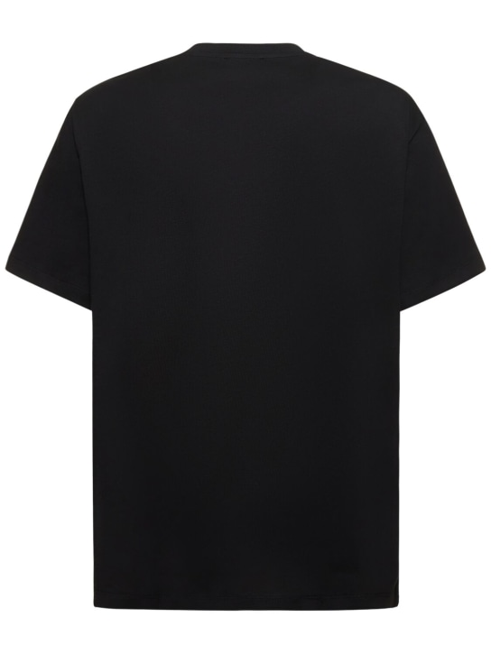 Balmain: Flocked & foiled logo t-shirt - men_4 | Luisa Via Roma