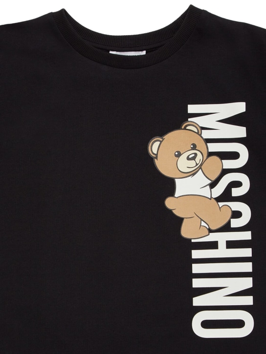 Moschino: T-shirt en jersey de coton - Noir - kids-girls_1 | Luisa Via Roma