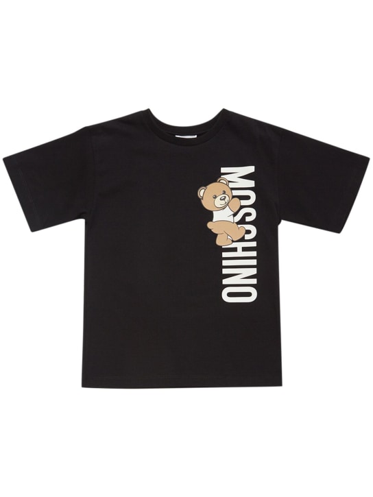 Moschino: T-Shirt aus Baumwolljersey - Schwarz - kids-boys_0 | Luisa Via Roma