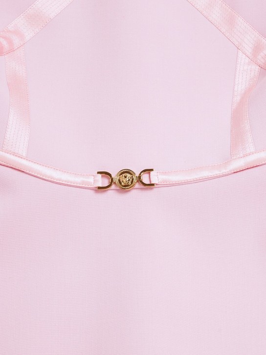Versace: 더블 스트레치 울 드레스 - 핑크 - kids-girls_1 | Luisa Via Roma