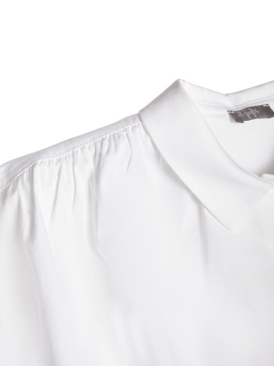 Il Gufo: Cotton blend poplin shirt - Beyaz - kids-girls_1 | Luisa Via Roma