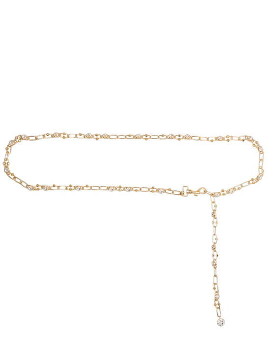 Alessandra Rich: Crystal & stud chain belt - Gold/Crystal - women_0 | Luisa Via Roma