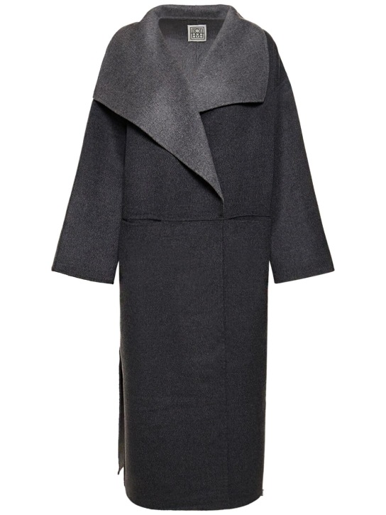 Toteme: Manteau bicolore en laine et cachemire - Gris - women_0 | Luisa Via Roma