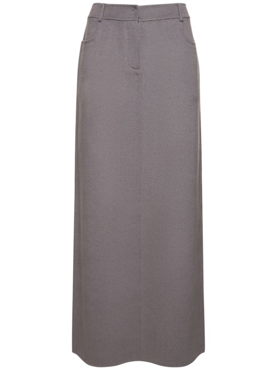 The Frankie Shop: Malvo wool long pencil skirt - Grey - women_0 | Luisa Via Roma