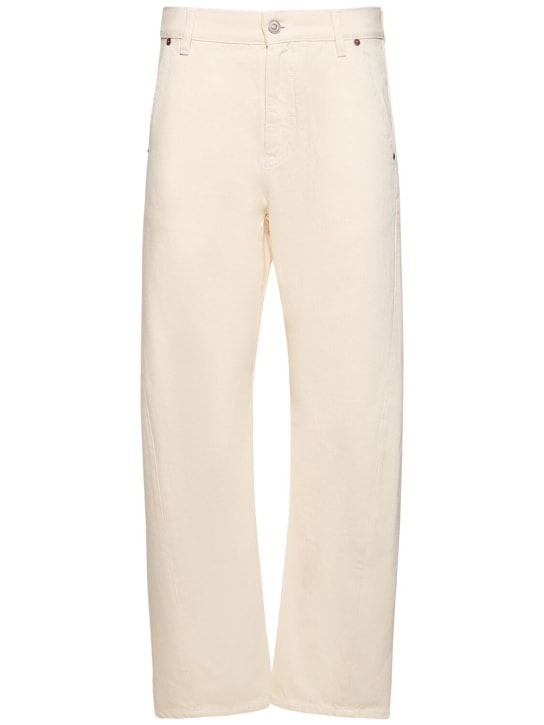 Victoria Beckham: Niedrige Jeans aus bedrucktem Baumwolldenim - Weiß - women_0 | Luisa Via Roma