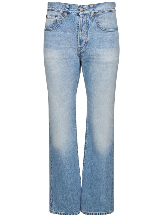 Victoria Beckham: Jeans rectos de denim - Azul - women_0 | Luisa Via Roma