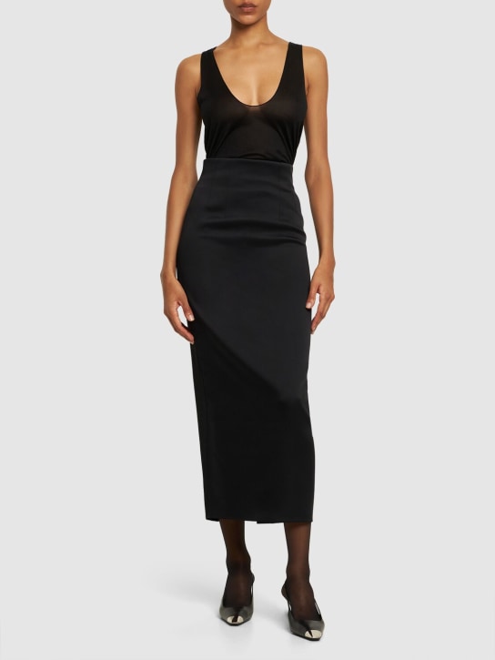Khaite: Loxley viscose blend maxi skirt - Black - women_1 | Luisa Via Roma