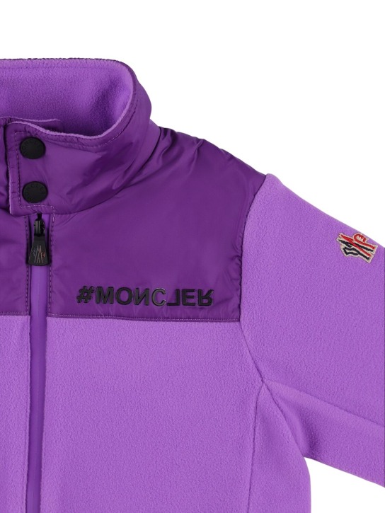 Moncler Grenoble: Stretch polar fleece zip-up sweatshirt - Purple - kids-girls_1 | Luisa Via Roma