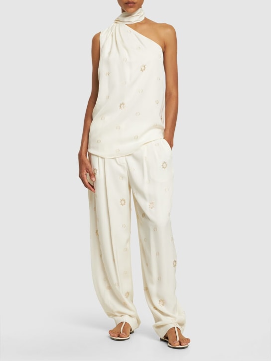 Stella McCartney: Embellished asymmetric sleeveless top - White - women_1 | Luisa Via Roma