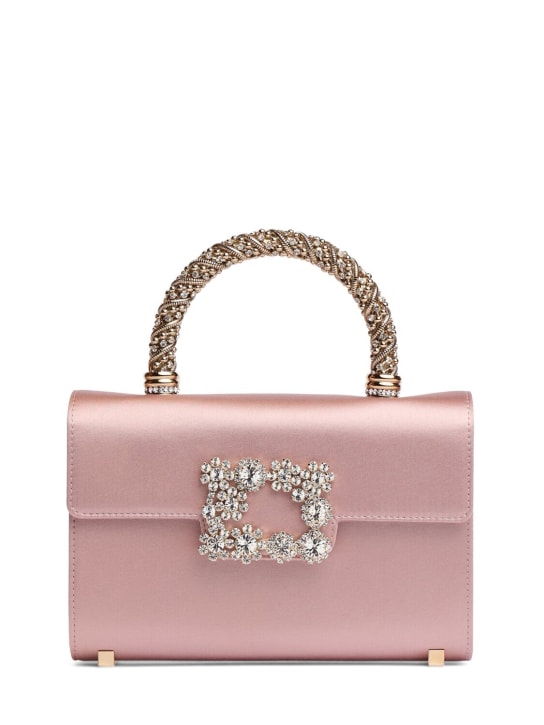 Roger Vivier: Mini Envelope satin top handle bag - Pink - women_0 | Luisa Via Roma