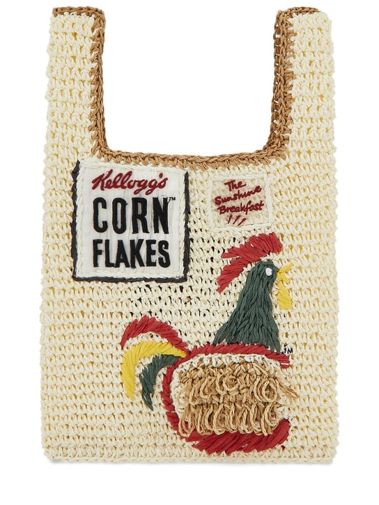 Mini cornflakes raffia tote bag - Anya Hindmarch - Women | Luisaviaroma