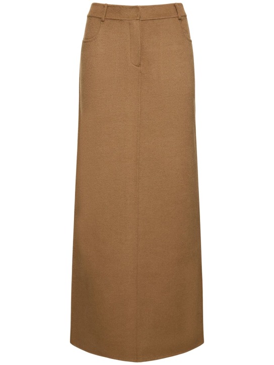 The Frankie Shop: Malvo wool long pencil skirt - women_0 | Luisa Via Roma