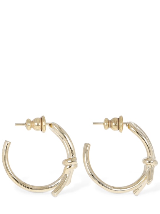 Ferragamo: Bow hoop earrings - Gold - women_0 | Luisa Via Roma