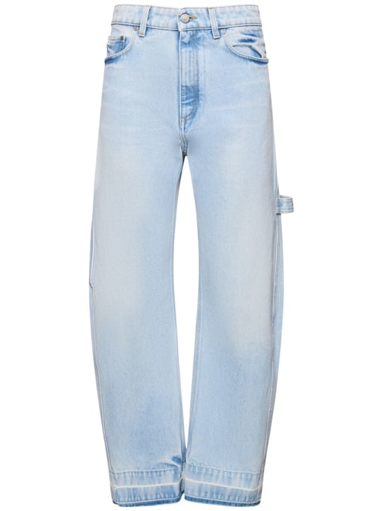 Stella McCartney: Jeans anchos de denim - Azul Claro - women_0 | Luisa Via Roma