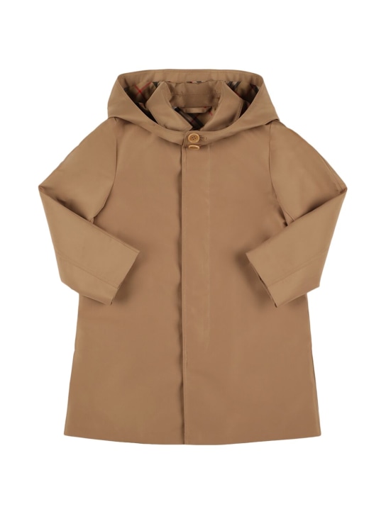 Burberry: Trench-coat en gabardine de nylon - Beige - kids-boys_0 | Luisa Via Roma
