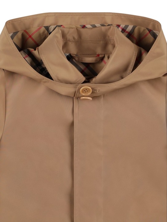 Burberry: Trench-coat en gabardine de nylon - Beige - kids-boys_1 | Luisa Via Roma